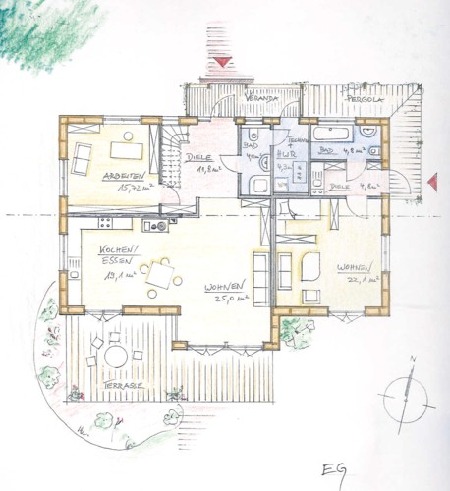 Grundriss mit Einliegerwohnung